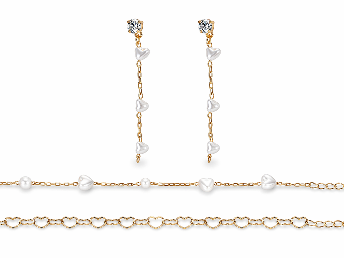 LOOK PRONTO HELENA Brinco + Pulseira DUPLA