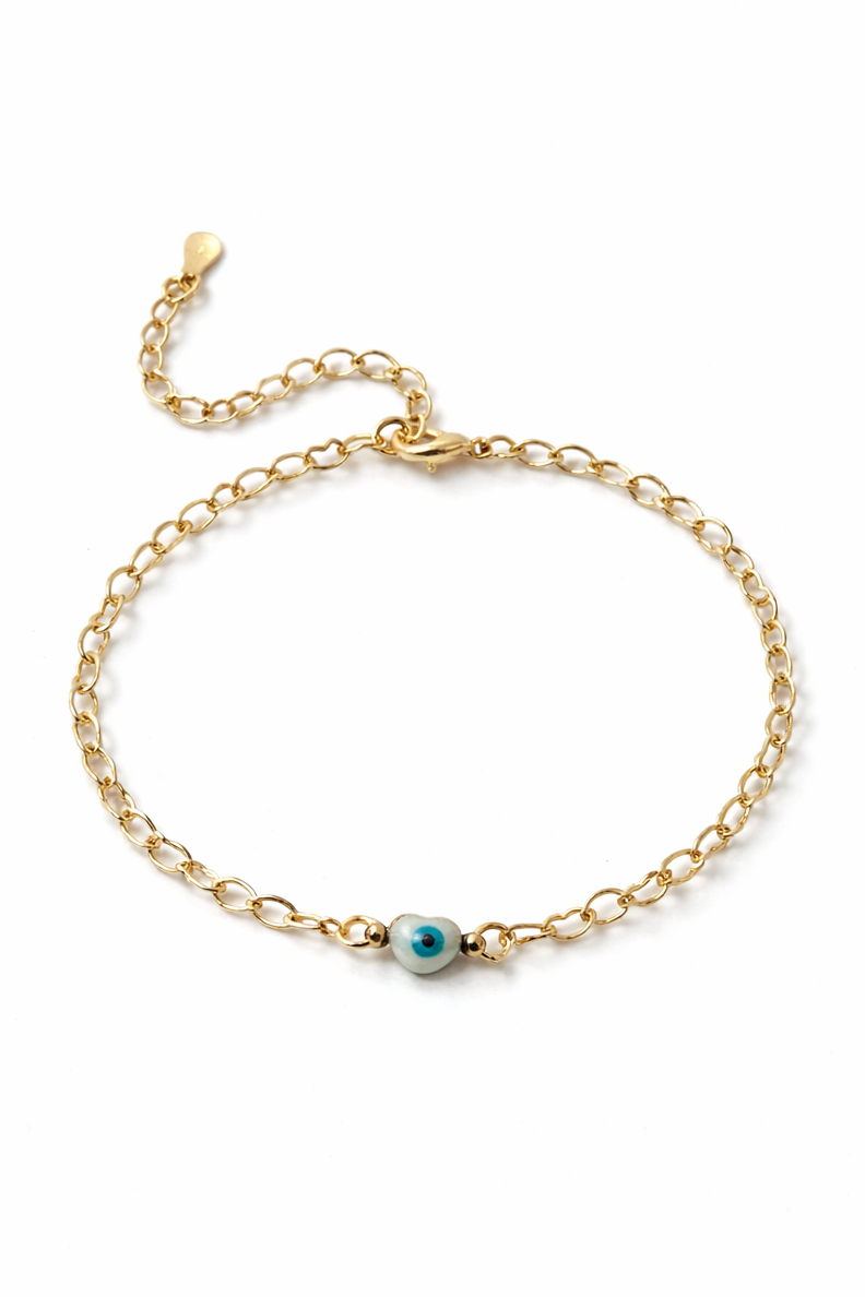 PULSEIRA DE ELOS COM DETALHE DE OLHO GREGO